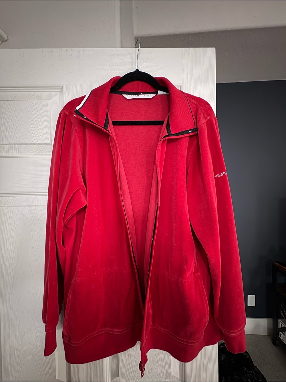 Tommy Hilfiger Red Zip-Up Windbreaker Jacket